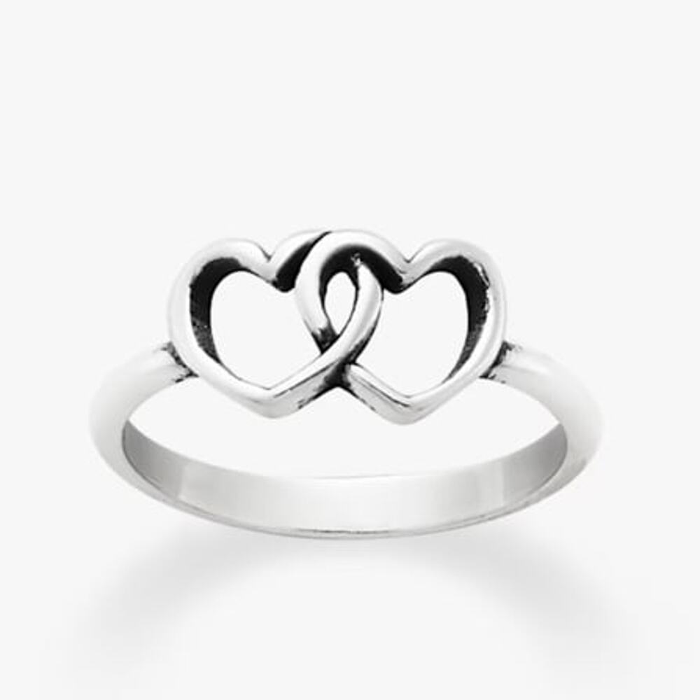James Avery Two Hearts Together Ring Minimalist Size 9